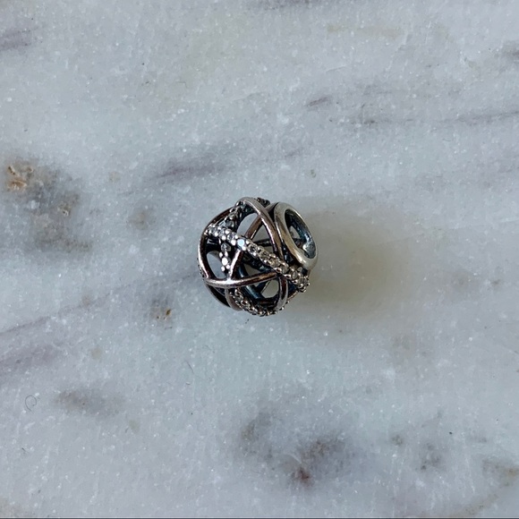 Pandora silver charm w/ Cubic Zirconia